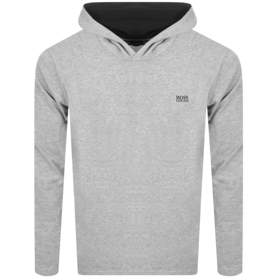 Alternative Image for ProductBOSS Lounge Hooded Long Sleeve T Shirt Grey1